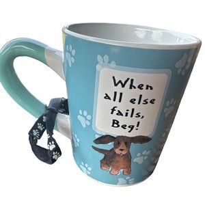Enjoy Life Dog Theme Ceramic Coffee Cup Mug w/Paw Prints 18 oz. (Pre-owned)